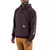 Ανδρικό Φούτερ Με Κουκούλα Loose Fit Midweight Logo Sleeve Graphic Dark Sepia Carhartt K288-BB3 – εικόνα 2