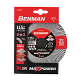 Διαμαντόδισκος Πλακιδίων 3-in-1 Maxpower 115mm Benman 10644 – εικόνα 2