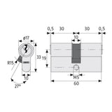Κυλινδρος πορτας 30/30 ε50ν 501215.0000 ABUS – εικόνα 3