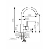 Μπαταρία Κουζίνας Lugio Ψηλή Χρωμέ Ferro BLG4 – εικόνα 2