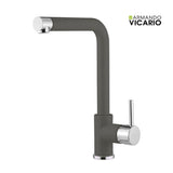 Μπαταρία Κουζίνας Ψηλή FLUO 18510-1421 Γκρι Asphalt/ Χρωμέ Με Περιστρεφόμενο Επιστόμιο Ιταλίας Armando Vicario
