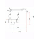 Μπαταρία Κουζίνας Ψηλή Σπαστή 7596-100 Χρωμέ Bugnatese – εικόνα 4