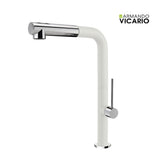 Μπαταρία Κουζίνας Ψηλή TOZO 48580-1301 Superwhite Λευκό Ματ/Χρωμέ Με Αποσπώμενο Ντους Ιταλίας Armando Vicario