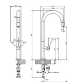 Μπαταρία Κουζίνας Ψηλή TOZO 48780-1421 Asphalt Γκρι Ματ Με Αποσπώμενο Ντους Ιταλίας Armando Vicario – εικόνα 2