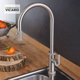 Μπαταρία Κουζίνας Ψηλή Urban 400702-110 Inox Ασημί Σατινέ Με Αποσπώμενο Ντους Ιταλίας Armando Vicario – εικόνα 2
