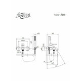 Μπαταρία Μπάνιου Λουτρού Tech Μαύρο Ματ 200-12019-400 Ιταλίας La Torre – εικόνα 2