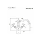 Μπαταρία Μπιντέ Princeton Μπρονζέ Brushed 201-844-220 Ιταλίας Bugnatese – εικόνα 2