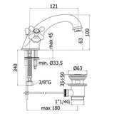 Μπαταρία νιπτήρα Μπρονζέ Iris Ιταλίας Paffoni IR075BR3 – εικόνα 2