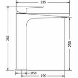 Μπαταρία Νιπτήρα Ψηλή Optima Plus 00-02508/B 235mm Total Black Modea Viospiral – εικόνα 2