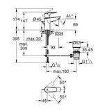 Μπαταρία Νιπτήρος Χρωμέ Bauedge New GROHE 23328001 – εικόνα 5