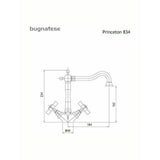 Μπαταρία Νιπτήρος Princeton Μπρονζέ Brushed 201-834-220 Ιταλίας Bugnatese – εικόνα 2