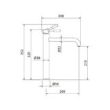 Μπαταρία Νιπτήρος Ψηλή Tech Χρωμέ 200-12507-100 Ιταλίας La Torre – εικόνα 2