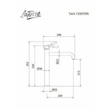 Μπαταρία Νιπτήρος Ψηλή Tech Inox Σατινέ 200-12507-110 Ιταλίας La Torre – εικόνα 2