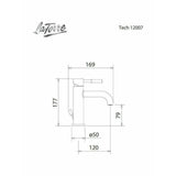 Μπαταρία Νιπτήρος Tech Ασημί Inox Σατινέ 200-12007-110 Ιταλίας La Torre – εικόνα 2