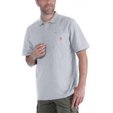 Μπλουζά Ανδρική Polo Κοντομάνικη Midweight Pocket Heather Grey Γκρι Carhartt K570-HGY – εικόνα 2