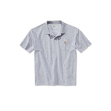 Μπλουζά Ανδρική Polo Κοντομάνικη Midweight Pocket Heather Grey Γκρι Carhartt K570-HGY
