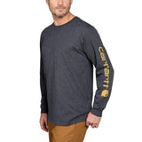 Μπλούζα Μακρυμάνικη Ανδρική Sleeve Logo Graphic Ανθρακί Carbon Heather CARHARTT EK231-CRH – εικόνα 2