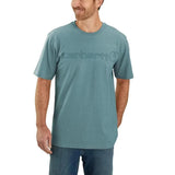Μπλουζάκι Ανδρικό T-Shirt Core Logo Summer Blue Heather Μπλε Carhartt 103361-HL1 – εικόνα 2