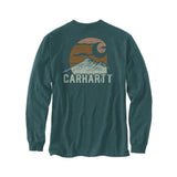 Μπλουζάκι Ανδρικό T-Shirt Relaxed Fit Heavyweight Long-Sleeve Mountain Graphic Greenstone Heather Carhartt 107260-GM2