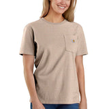 Μπλουζάκι Γυναικείο T-Shirt Loose Fit K87 Pocket Light Taupe Nep Carhartt 103067-A27 – εικόνα 4