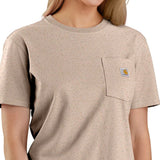 Μπλουζάκι Γυναικείο T-Shirt Loose Fit K87 Pocket Light Taupe Nep Carhartt 103067-A27 – εικόνα 3