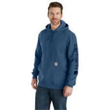 Φούτερ Ανδρική Με Κουκούλα Sleeve Logo Hooded Deep Ocean Heather Μπλε CARHARTT K288-HL3 – εικόνα 2