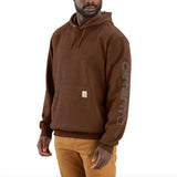 Φούτερ Ανδρική Με Κουκούλα Sleeve Logo Hooded Καφέ Mocha Heather CARHARTT K288-B86 – εικόνα 2
