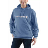 Φούτερ Μπλούζα Signature Logo Hooded Γαλάζιο Thundercloud Heather CARHARTT 100074-HH5 – εικόνα 2