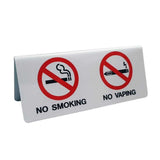 Πινακίδα επιτραπέζια αλουμινίου "ΝΟ SMOKING/NO VAPING" σετ 3 τεμ. 572406.0007 Ergo