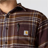 Πουκάμισο Ανδρικό Rugged Flex Relaxed Fit Midweight Flannel Long-Sleeve Plaid Shirt Dark Sepia Carhartt 107010-BB3 – εικόνα 4
