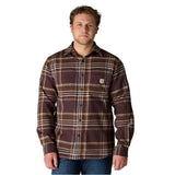 Πουκάμισο Ανδρικό Rugged Flex Relaxed Fit Midweight Flannel Long-Sleeve Plaid Shirt Dark Sepia Carhartt 107010-BB3 – εικόνα 7