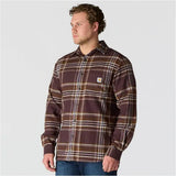 Πουκάμισο Ανδρικό Rugged Flex Relaxed Fit Midweight Flannel Long-Sleeve Plaid Shirt Dark Sepia Carhartt 107010-BB3 – εικόνα 3