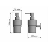 Sanco Twist Επιτοίχιο Dispenser Γυάλινο Χρωμέ 14322-A03 – εικόνα 2