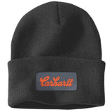 Σκούφος Knit Cuffed Script Patch Beanie Black Carhartt 107007-N04