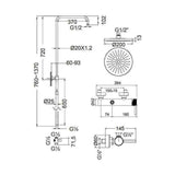 Στήλη Ντους Με Μπαταρία Slim Χρωμέ 214-500065-100 Ιταλίας Armando Vicario – εικόνα 2