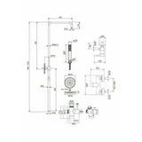 Στήλη Ντους Με Μπαταρία TECH Inox Σατινέ 200-12065-110 Ιταλίας La Torre – εικόνα 3